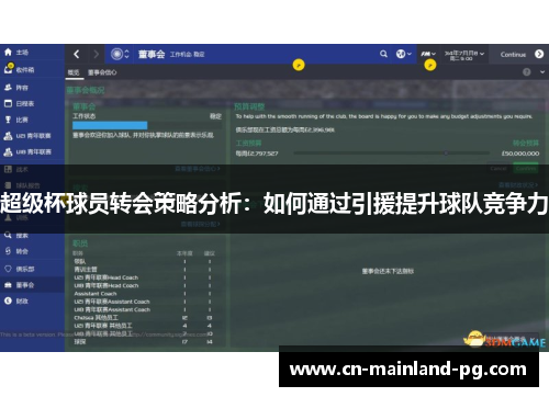超级杯球员转会策略分析：如何通过引援提升球队竞争力